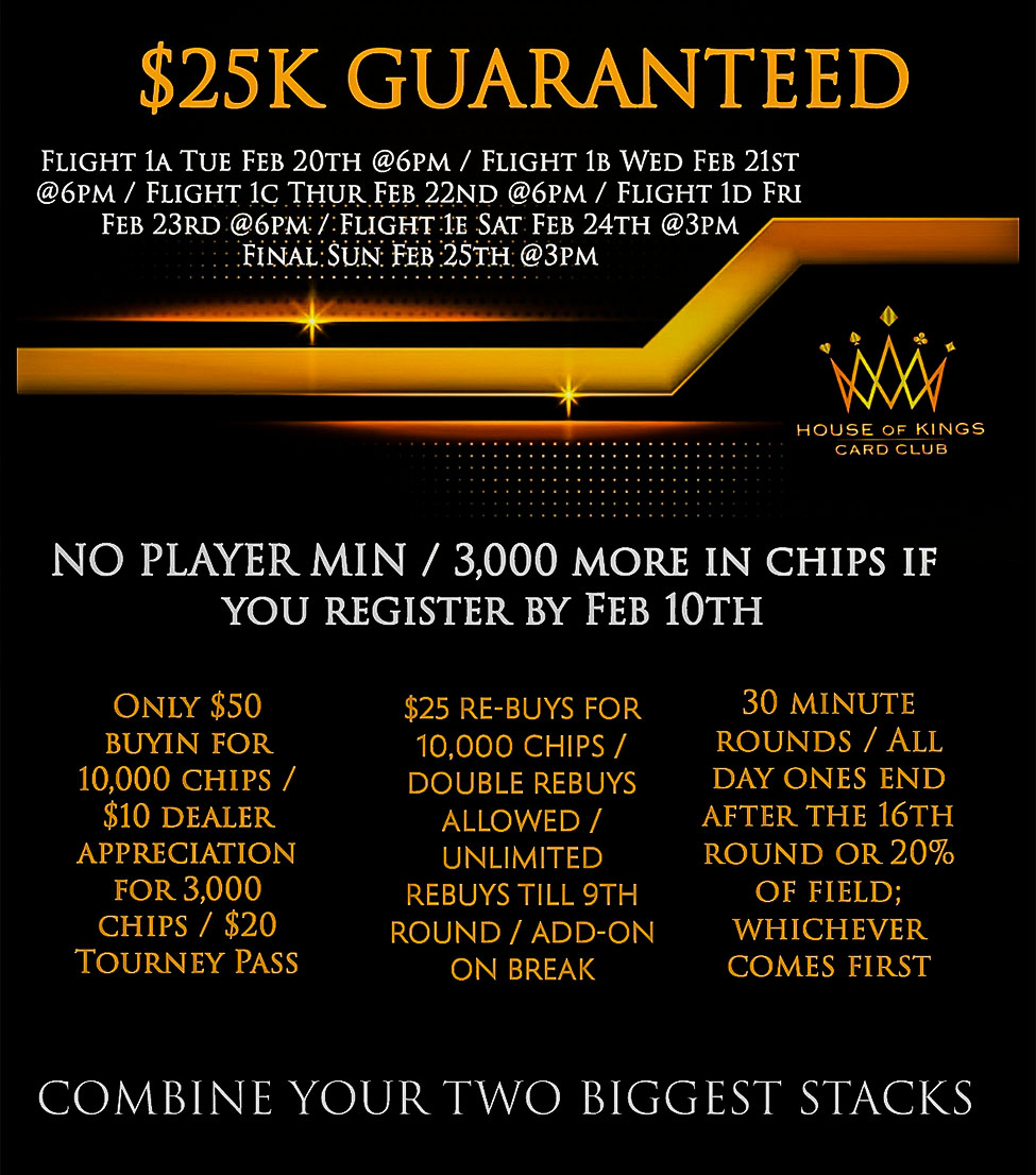 Poker Events El Paso, TX House of Kings Card Club