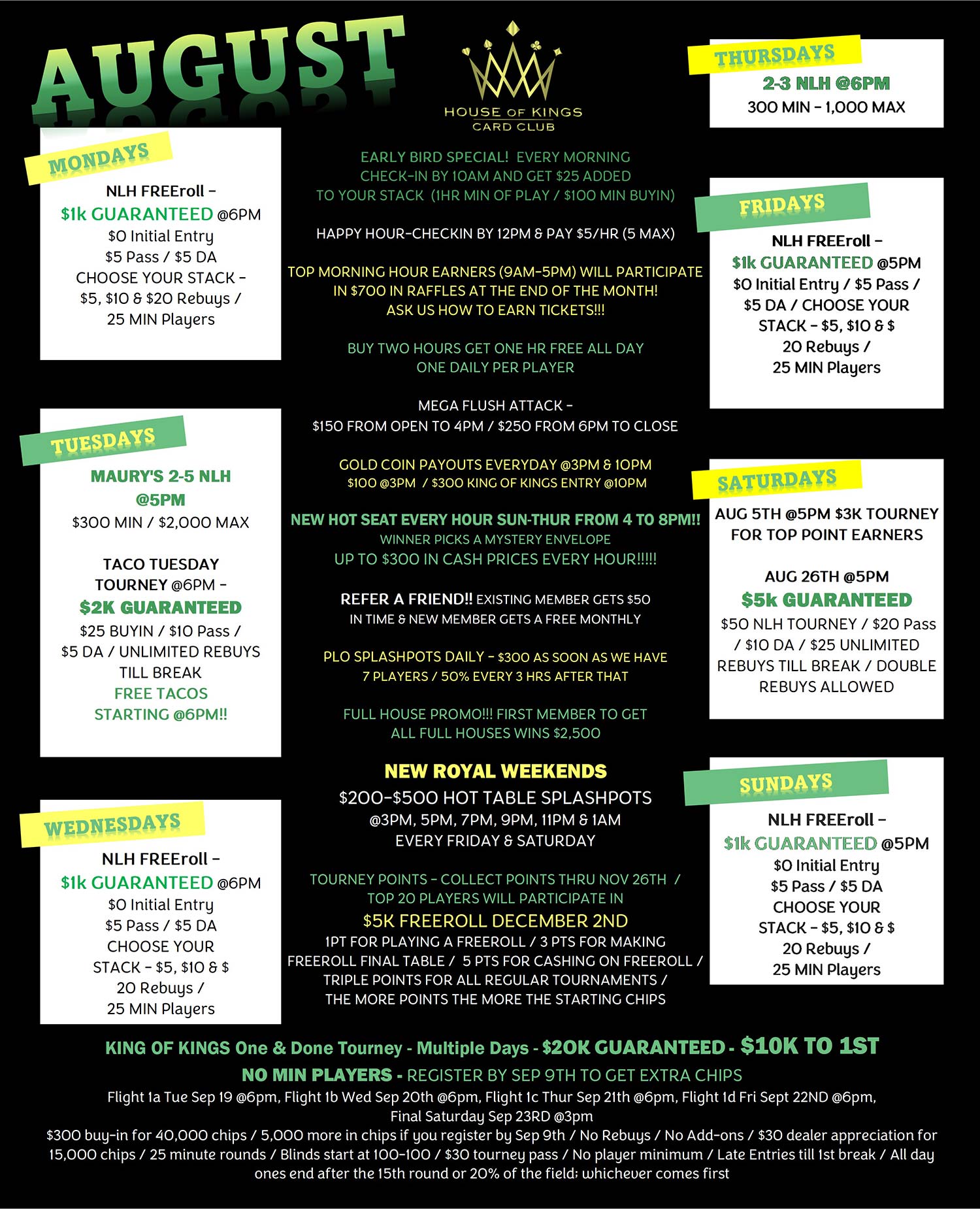 Poker Events El Paso, TX House of Kings Card Club