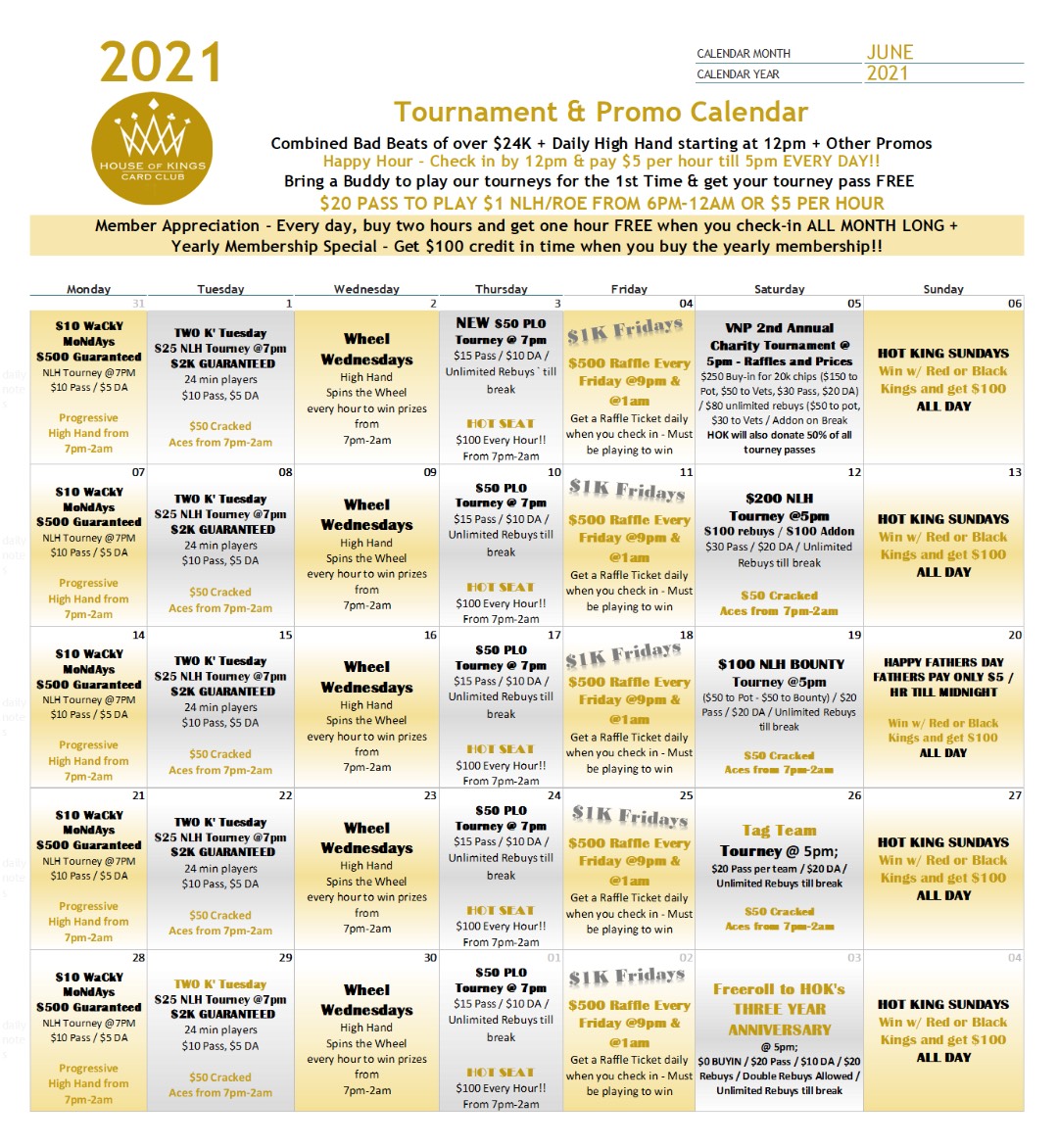 Poker Events El Paso, TX House of Kings Card Club